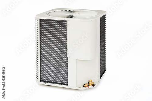 Industrial air conditioning motor isolated on white background.