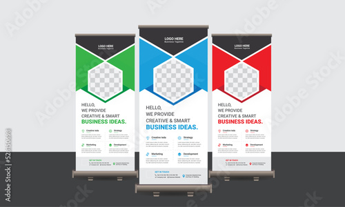 Business Roll Up Banner Set, Use Corporate Business, Agency, Travel, Gym, Fashion.