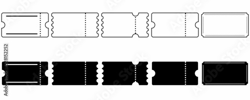 ticket icon set isolated on white background