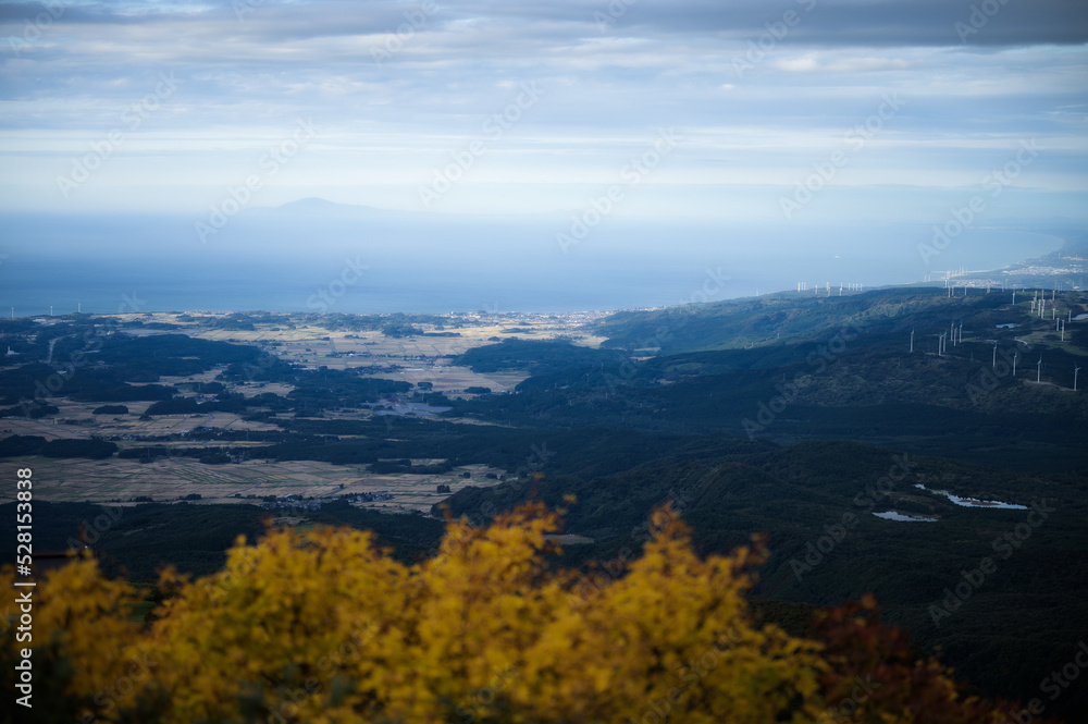 Obraz premium 鉾立展望台から本荘平野を望む