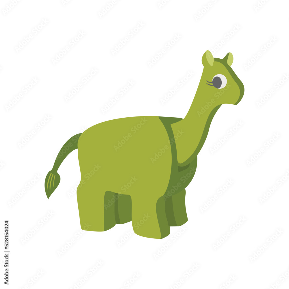 Vector illustration of cute dinosaur with bunny ears, on white background