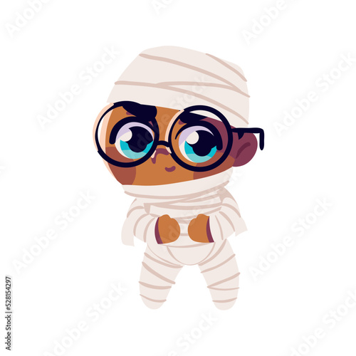 boy wearing mummy costume
