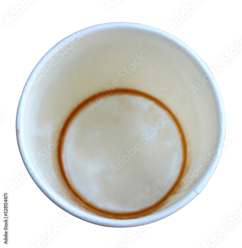 White paper cup of coffee on transparent background png file