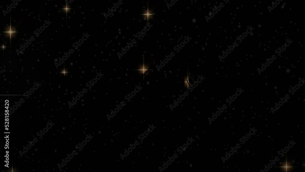 Animation of gold glowing merry christmas text over falling glowing spots and fairy lights on black Animation of gold glowing merry christmas text over falling glowing spots and fairy lights on black