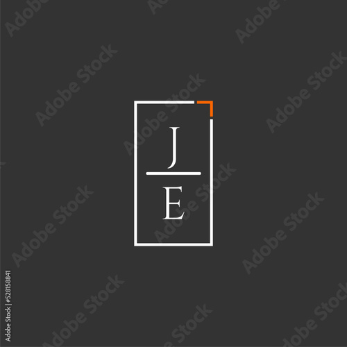 JE initial monogram logo for technology with square style design photo