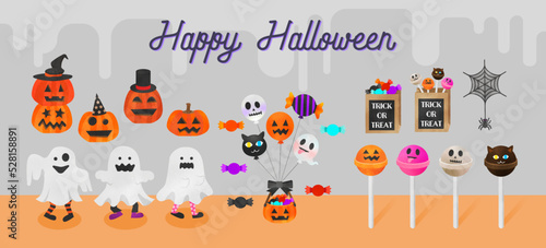 Halloweenイラスト・ジャック・オー・ランタン おばけ　モンスター　キャラクター