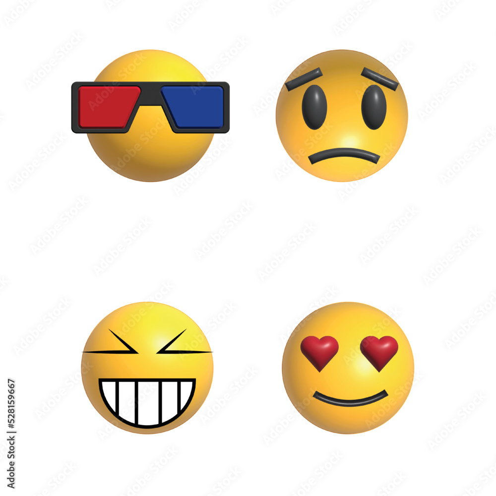 Emoticons collection icon 3d rendering Emoticons collection icon 3d rendering