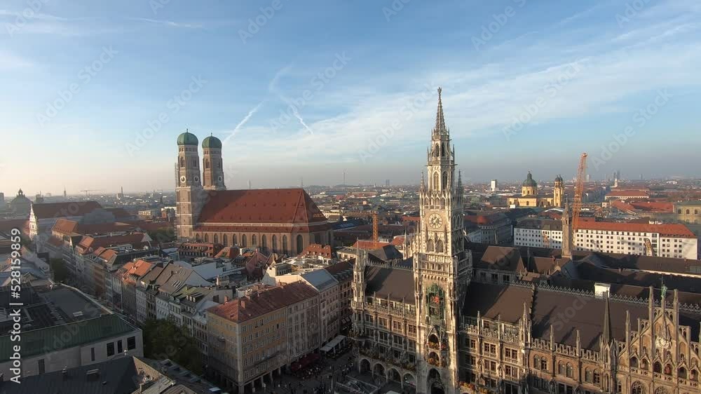 Marienplatz square and Munich city hall in Munich, Germany.