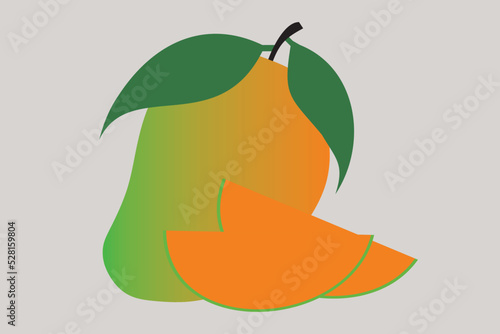 Fresh fruit with 3D illustration and vector
