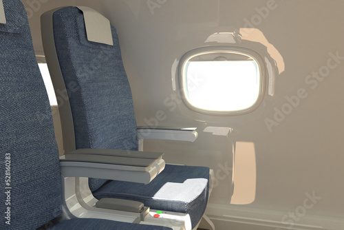 Empty seat in modern plane