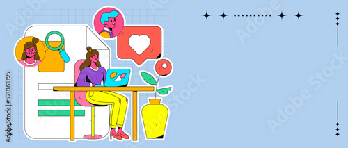Flat vector concept operation illustration of people for job interview 