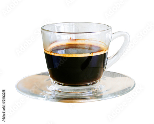 black coffee in a cup on transparent background png file