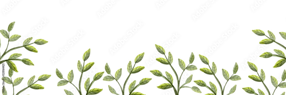 Green watercolor leaves illustration Green watercolor leaves illustration