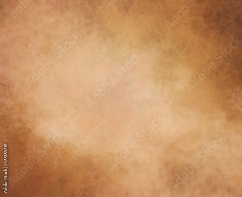 old brown paper background with grunge texture and dark brown corner border design, earthy coffee or tea stained painted background