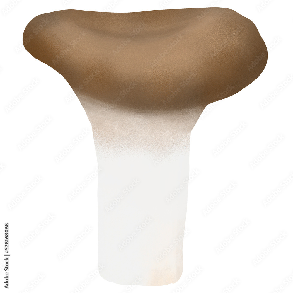 Hand drawn crayon mushroom illustion. woodland in fall season clipart