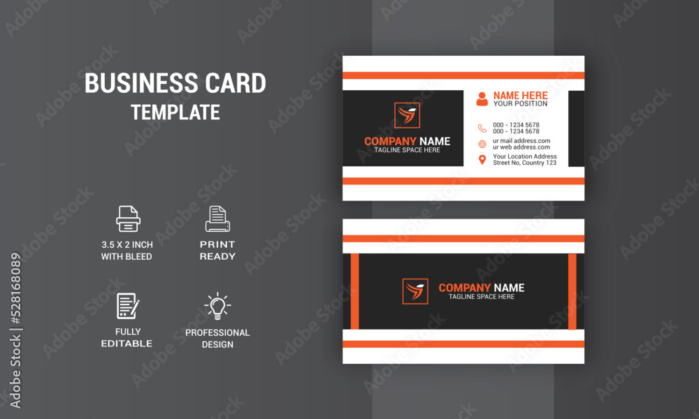 Creative Business Card Design.  Modern Card Design. Photos & Vector Standard Template