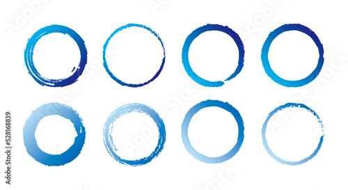 筆　フレーム  水色　青　爽やか　シンプル　円