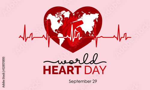 Vector illustration design concept of World Heart Day observed on every september 29.