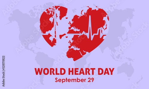 Vector illustration design concept of World Heart Day observed on every september 29.