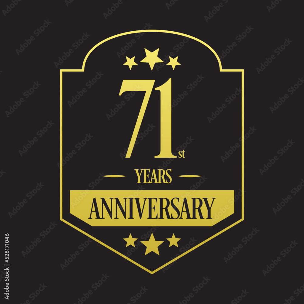 Luxury 71st years anniversary vector icon, logo. Graphic design element Luxury 71st years anniversary vector icon, logo. Graphic design element