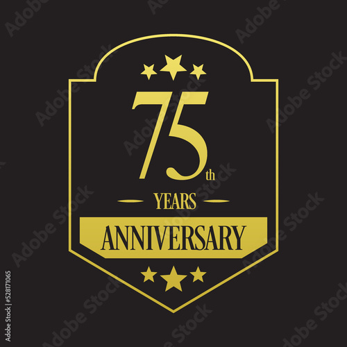 Luxury 75th years anniversary vector icon, logo. Graphic design element