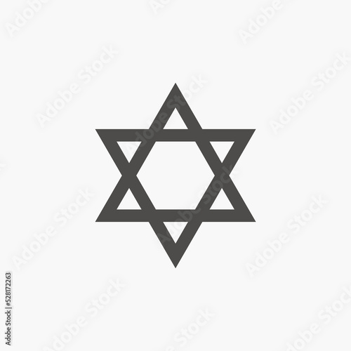 Star of David  the national symbol of the State of Israel icon vector symbol isolated