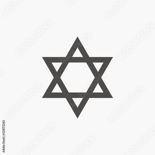 Star of David, the national symbol of the State of Israel icon vector symbol isolated