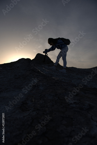 Photographing the sunset on the mountains