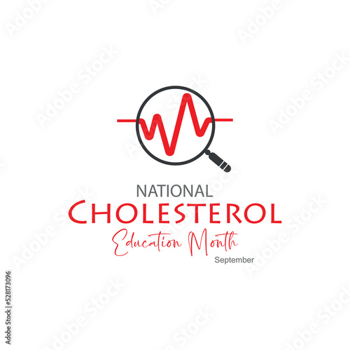 National Cholesterol education month on white background