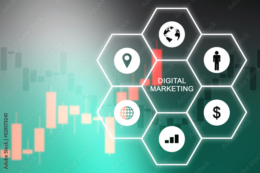 Obraz premium 2D Digital Abstract Business Networking background
