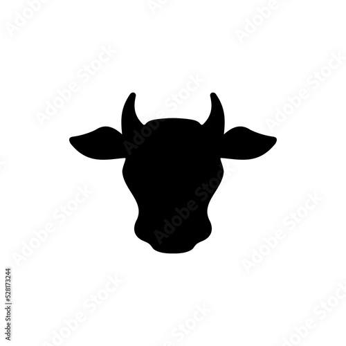 Cattle Head Silhouette Icon or Vector Cow Head Silhouette Illustration. Cattle logo template in trendy style. Suitable for many purposes about Cow or cattle.