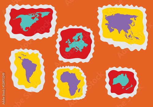 world map torn paper edge .torn off paper photo collage 