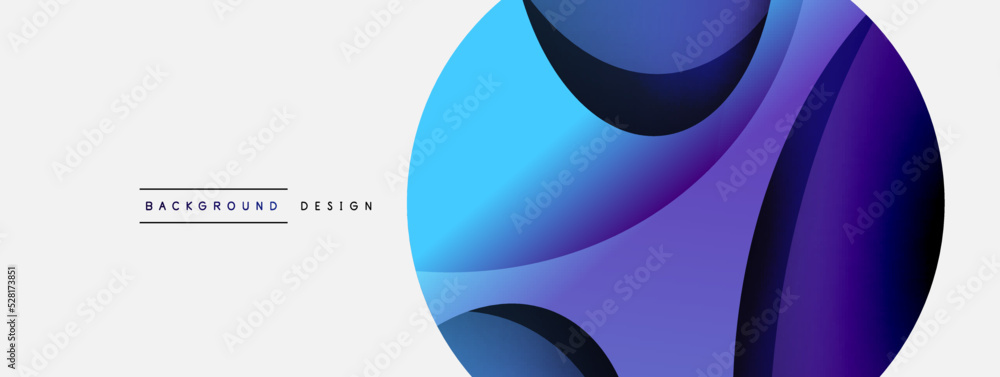 Creative geometric wallpaper. Minimal abstract background. Circle and wave composition vector illustration for wallpaper banner background or landing page Creative geometric wallpaper. Minimal abstract background. Circle and wave composition vector illustration for wallpaper banner background or landing page
