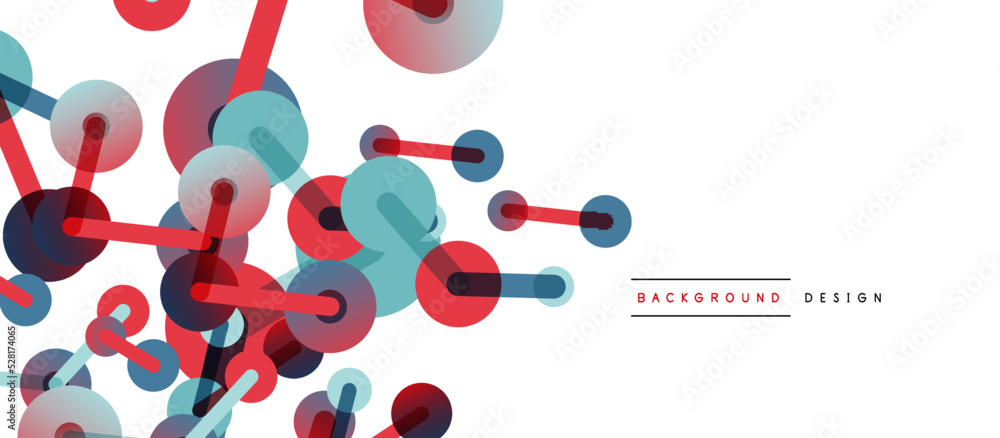 Abstract background. Round dots connected by lines. Trendy techno business template for wallpaper, banner, background or landing Abstract background. Round dots connected by lines. Trendy techno business template for wallpaper, banner, background or landing