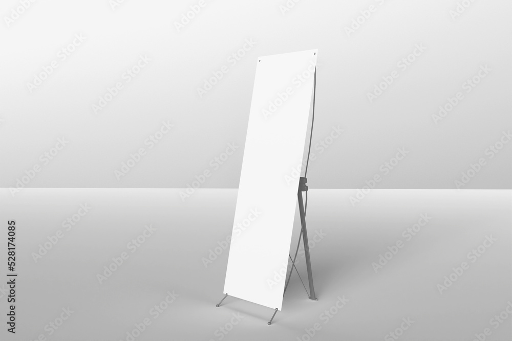 Blank white x banner display mockup, isolated, 3d rendering Blank white x banner display mockup, isolated, 3d rendering