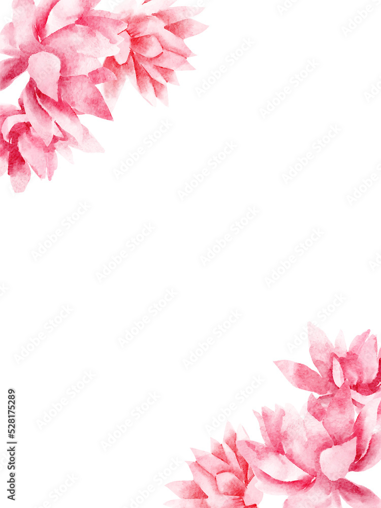 Fototapeta premium pink lotus flower, watercolor illustration, hand drawing, floral wedding