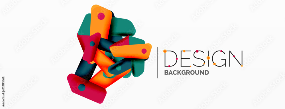 Creative geometric wallpaper. Minimal abstract background. Color bright overlapping lines composition vector illustration for wallpaper banner background or landing page