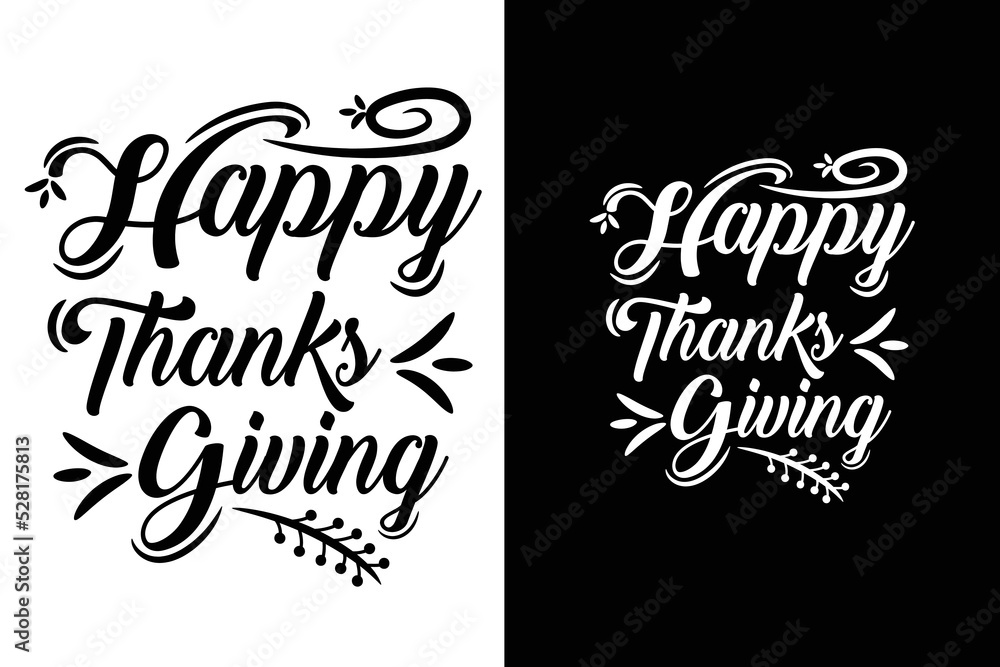 Thanksgiving day hand drawn lettering typography background. Calligraphy vector illustration perfect for holiday type design and greeting cards.