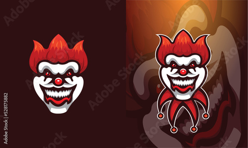 Clown joker e-sports mascot logo template. Gaming logo vector illustrations.