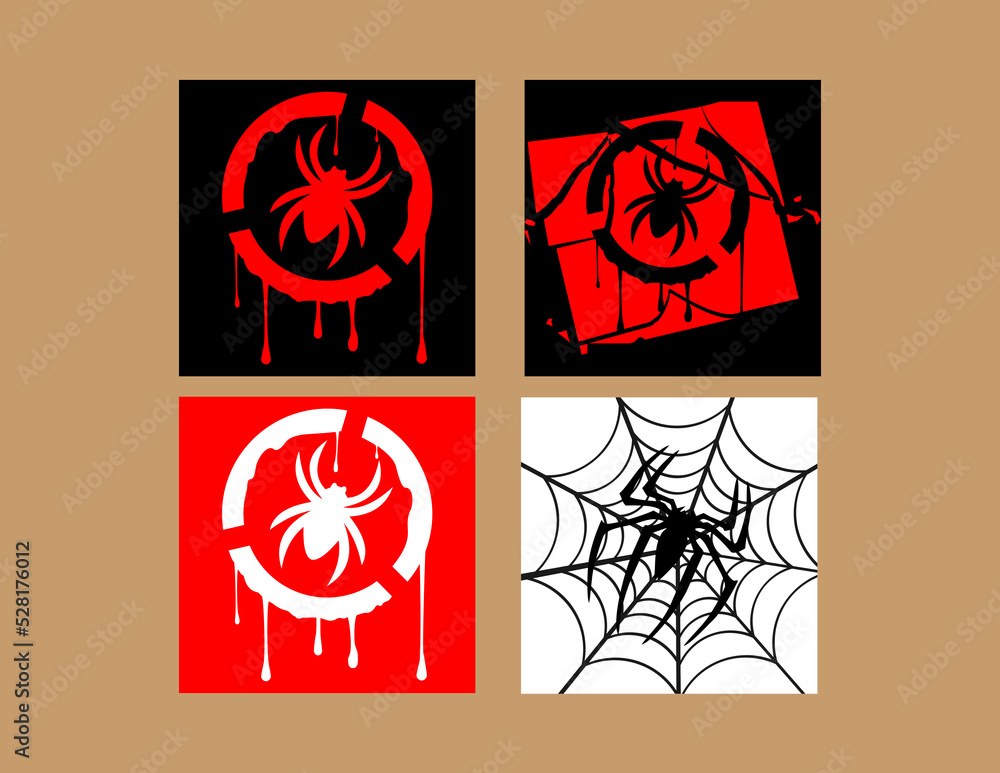 Naklejka premium Spider Symbol logo icon set. Can be pasted and edited as needed. eps 10 vector illustration