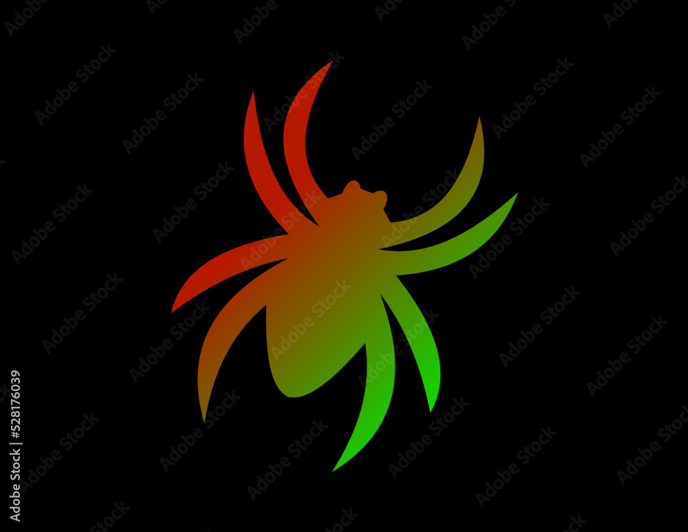 Obraz premium Fat spider vector symbol design with gradient color isolated on black background. Logo Template eps.10