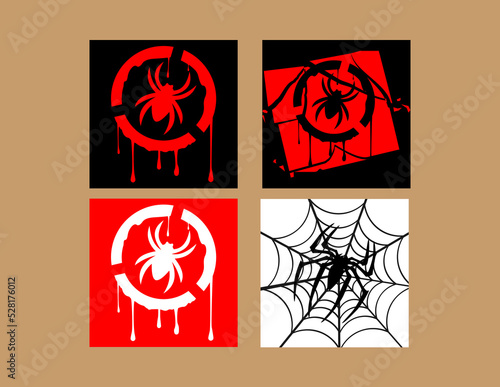 Spider Symbol logo icon set. Can be pasted and edited as needed. eps 10 vector illustration