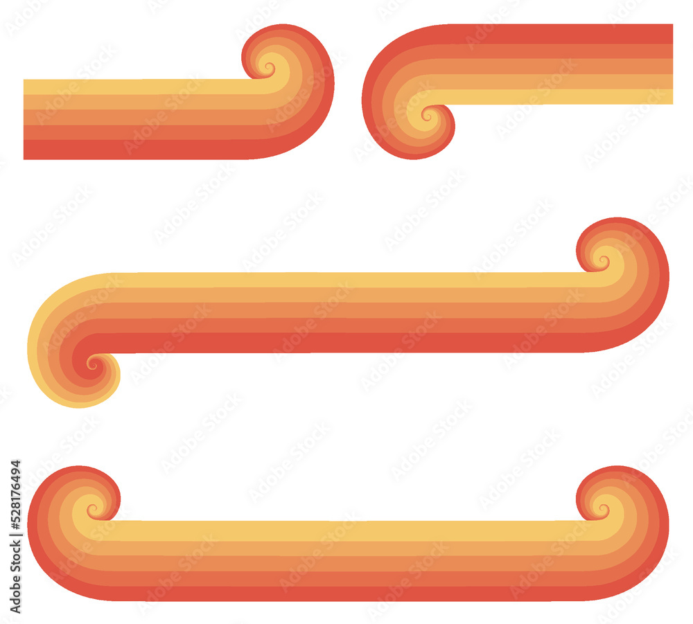 Obraz premium Circular spiral striped sound wave rhythm from lines. Simple abstract shapes of circular lines in vintage style, sunset. Minimalistic geometric elements of retro shapes.