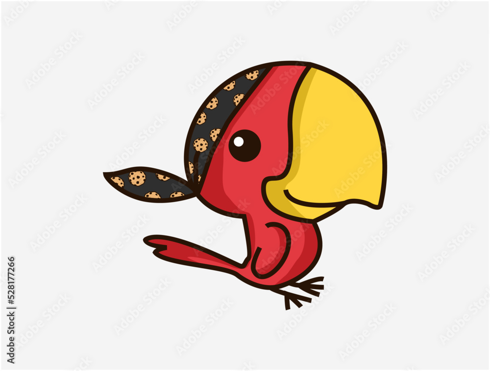 Naklejka premium Pirate parrot cartoon