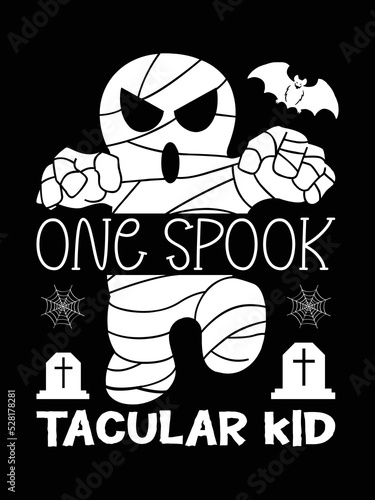 One spook tacular kid halloween  t-shirt design 