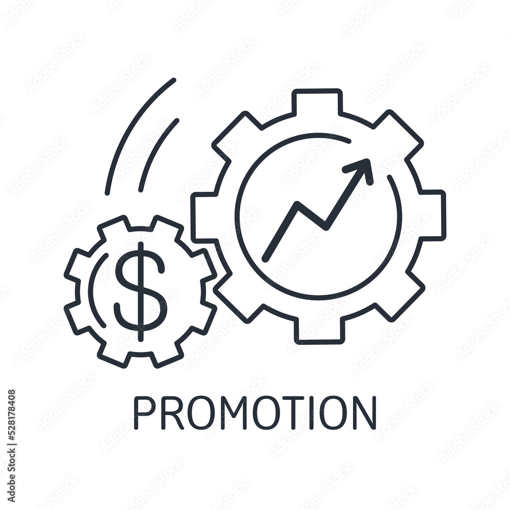 Financial promotion. Vector linear icon isolated on white background. Financial promotion. Vector linear icon isolated on white background.