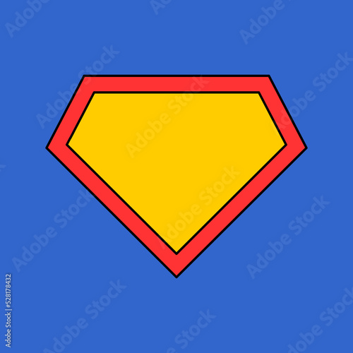 Shield graphic hero icon, isolated comic shape concept symbol, vector illustration
