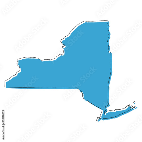 New york map shape, united states of america. Flat concept icon symbol vector illustration