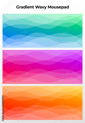 wavy colors desk mat. gradient color mouse pad. Multicolored Elegant Wavy Mousepad. abstract mousepad. colorful wave mousepad. 