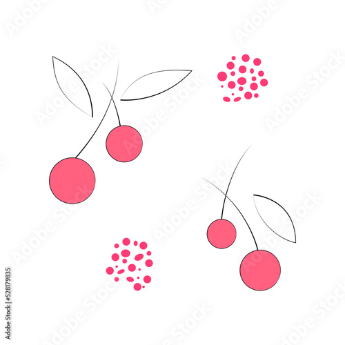 Abstract cherry drawing. For the cover, invitation, banner, brochure, poster, postcard, flyer.